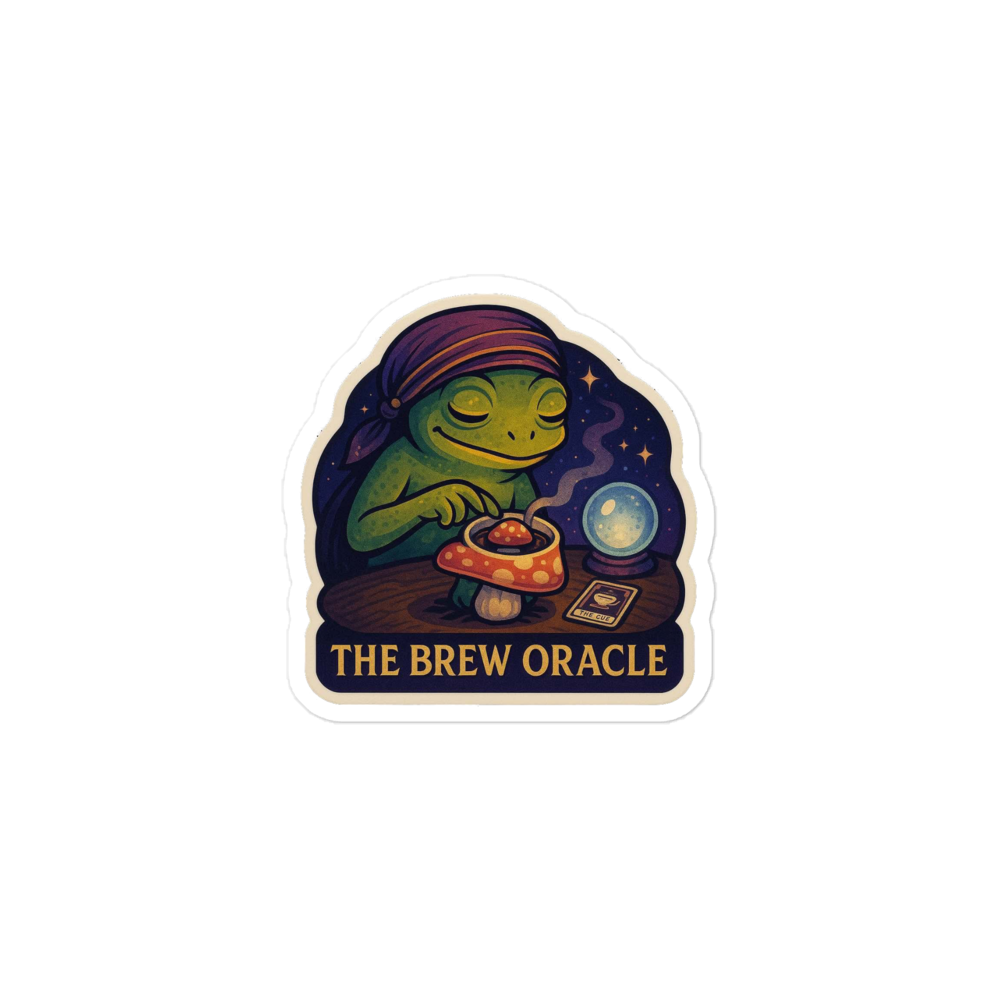 The Brew Oracle (Lizard Sage) Sticker | Shroomffee – Harvest Market